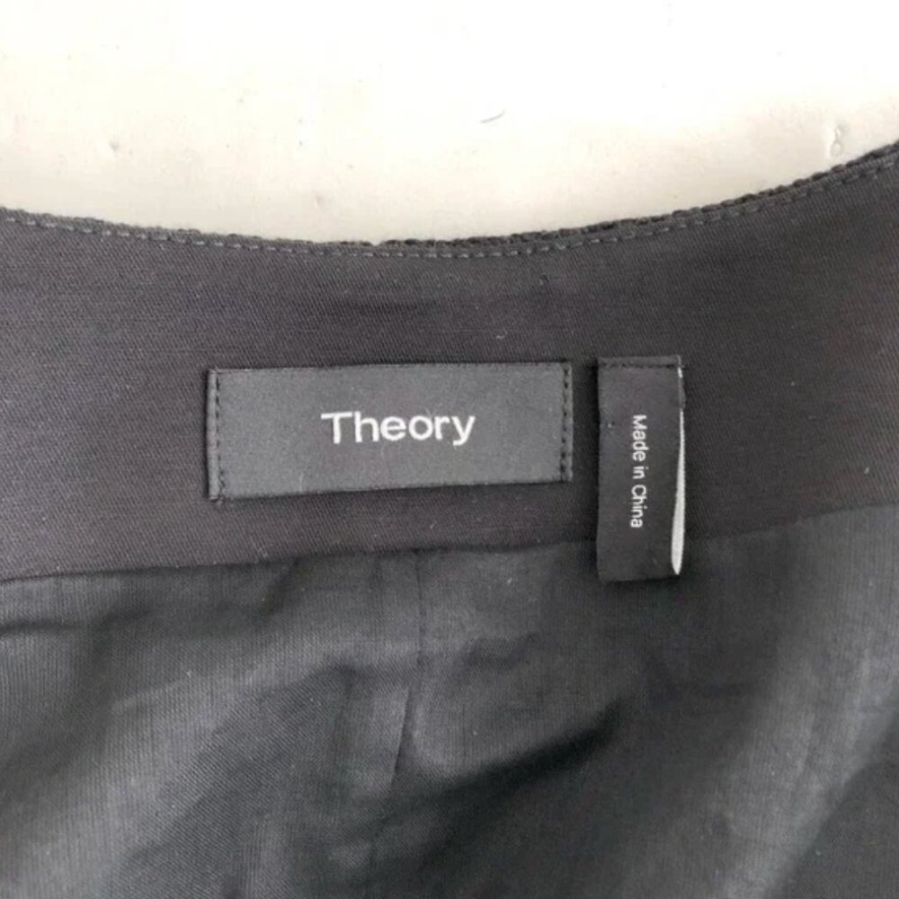 Theory Movement Black Canvas Tweed Peplum Blazer Jacket - Picture 14 of 16